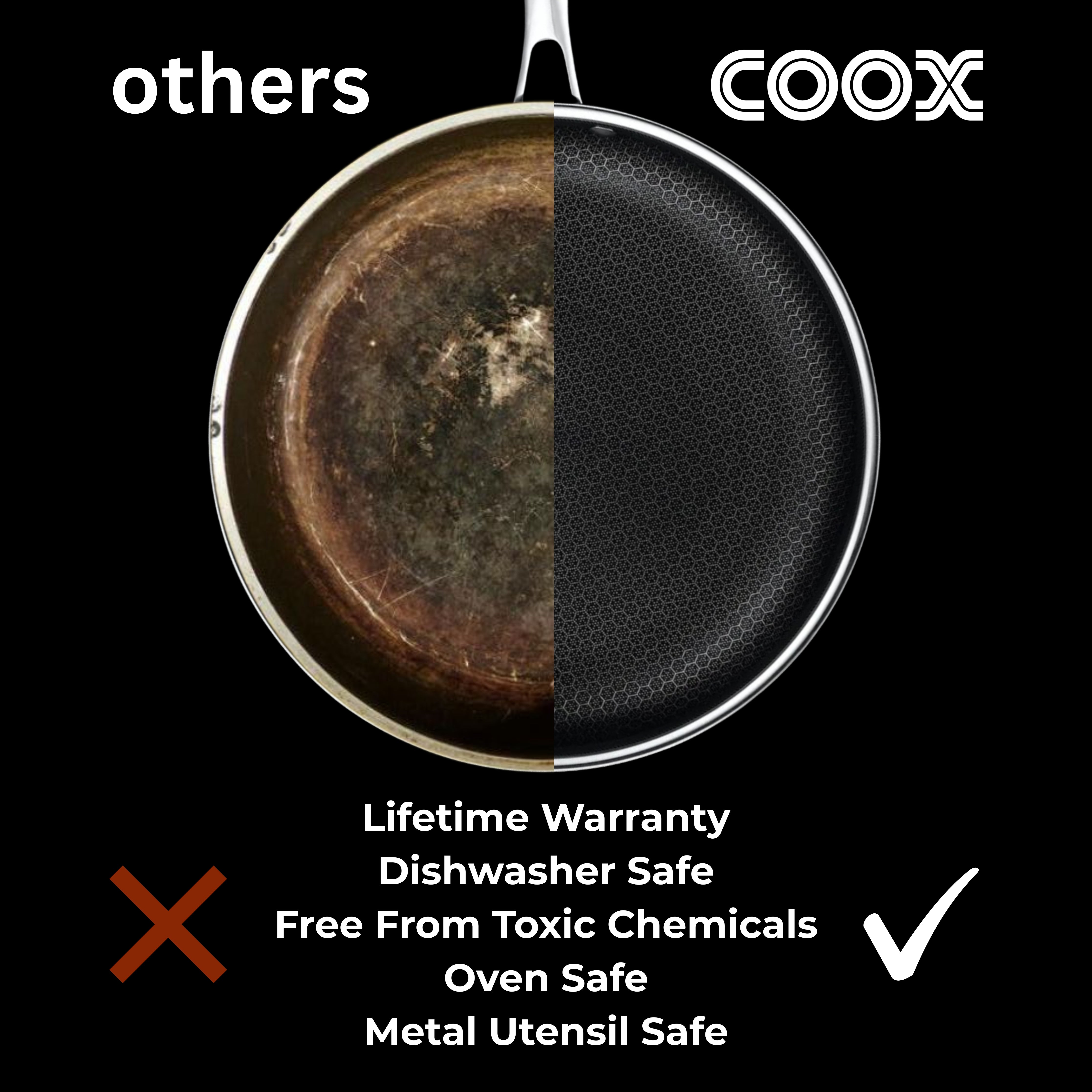 The COOX Set — 3 Hybrid Pans (20cm + 26cm + 30cm)
