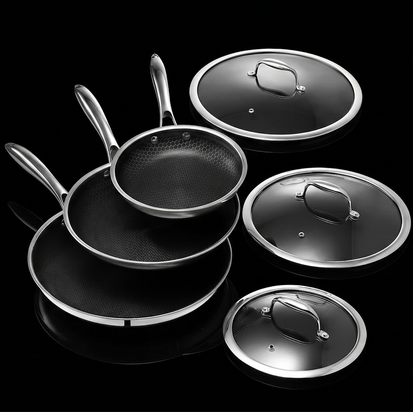 The COOX Set — 3 Hybrid Pans (20cm + 26cm + 30cm)